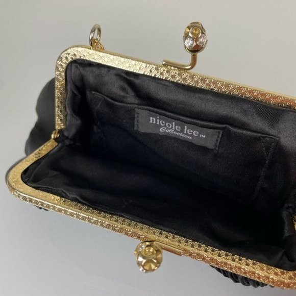 Nicole Lee Collection Clasp Closure Black Evening Purse - Picture 6 of 11